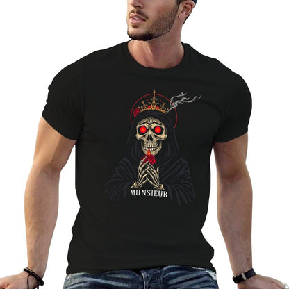 Munsieur Men's Tee Cotton "Reaper Smoke" Comfortable Tee for Men Halloween Drop