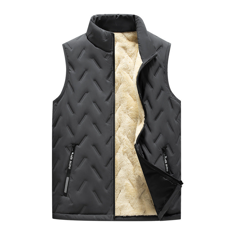 Vest For Middle-aged And Elderly People Warm Thickened Cotton Coat Wool For Men - Munsieur