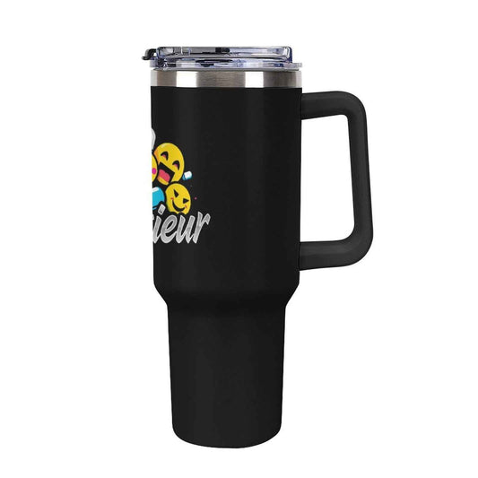 40oz Insulated Tumbler with Handle and Straw Munsieur Nurses Gift Doctors Thermos