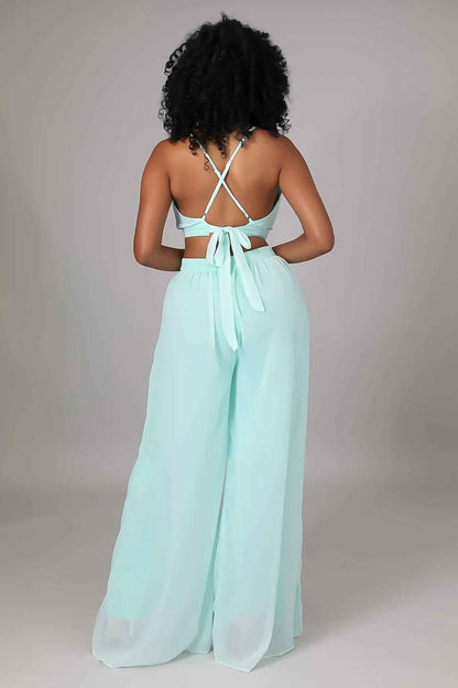 New Solid Color Casual Loose Chiffon Women Jumpsuit