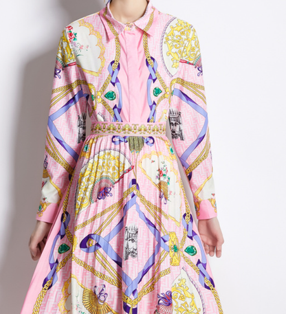 Collared Two Piece Set Dress