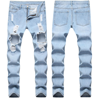 Men's Light Blue Ripped Pants