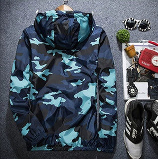 Men Fashion Brand Camouflage Coat Luminous Zipper MWJ011