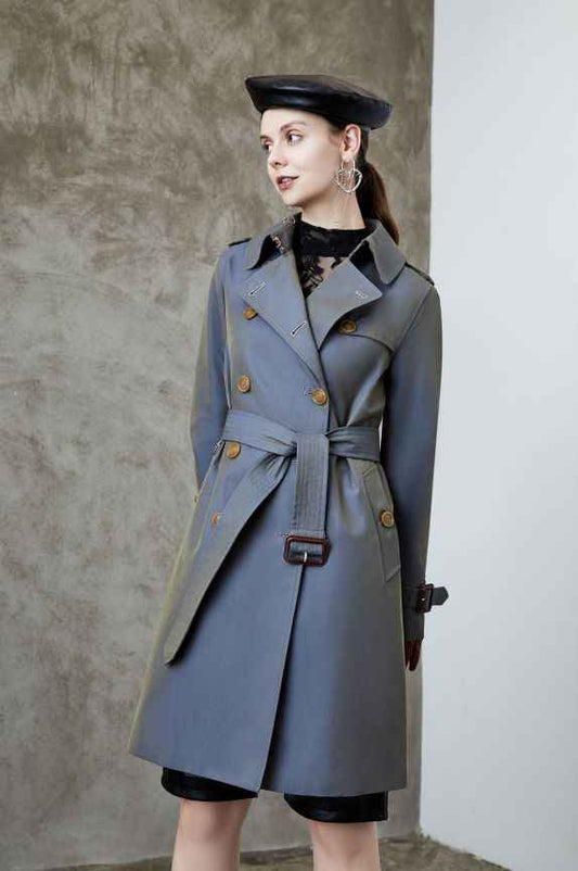 Elegant British Double Breasted Jacket for Women MUNSIEUR New Arrivals