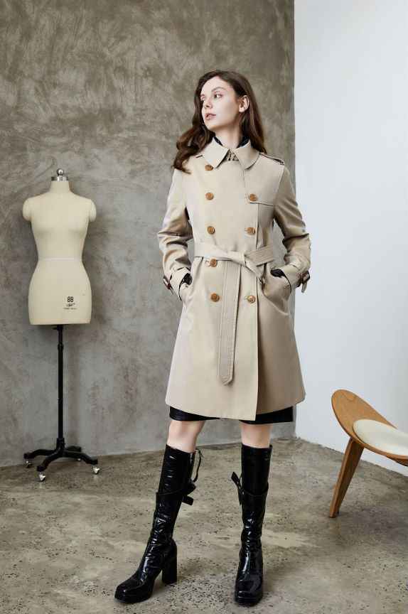 Elegant British Double Breasted Jacket for Women MUNSIEUR New Arrivals