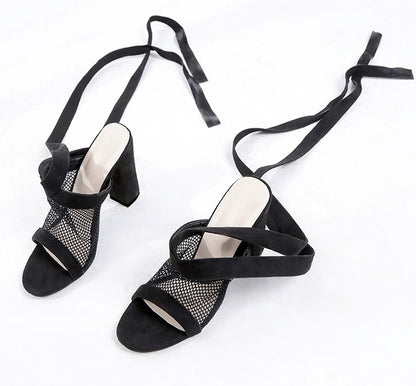 Women's Bandage Fish Mouth Net High Heels
