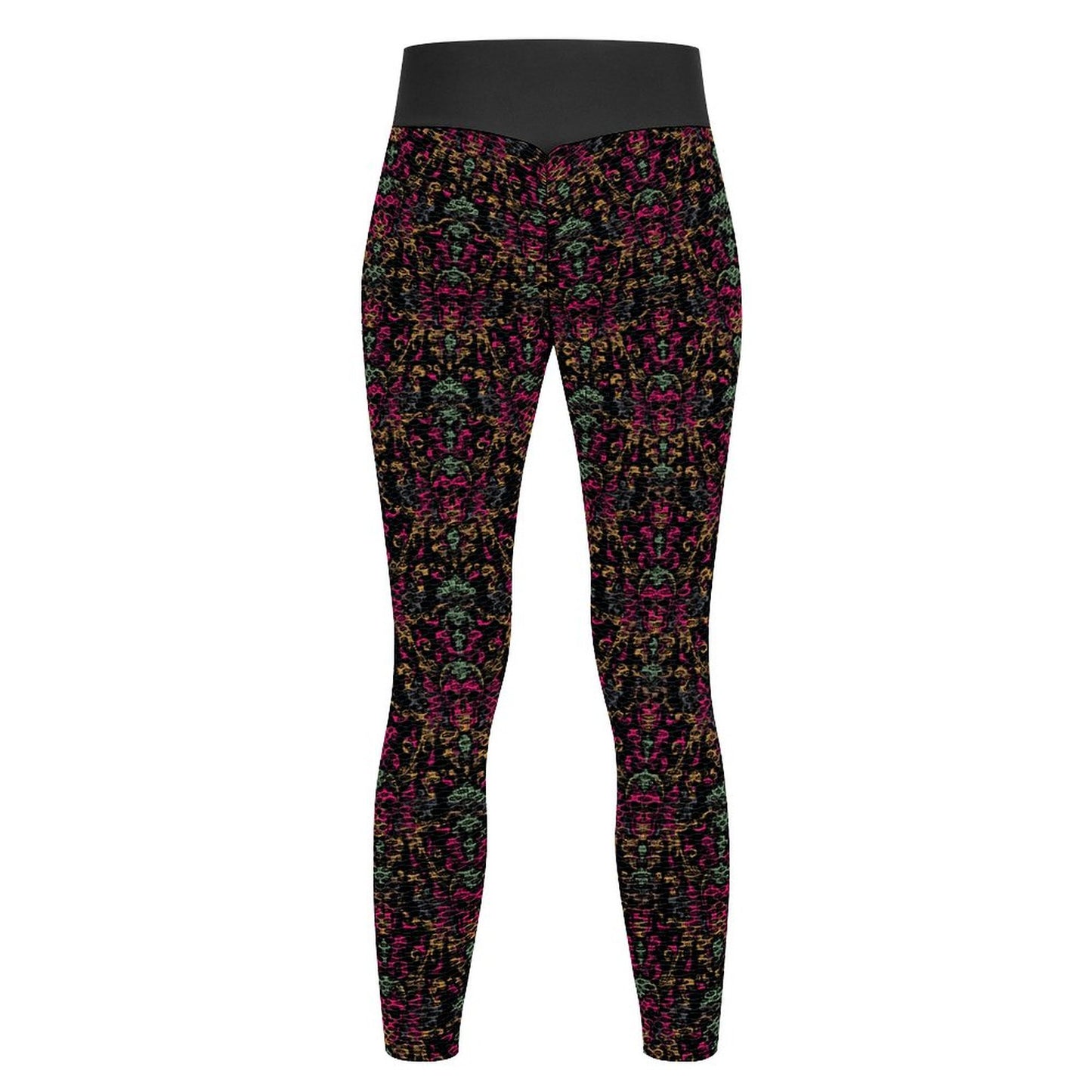 Munsieur Custom Printed Honeycomb Textured Yoga Leggings for Women