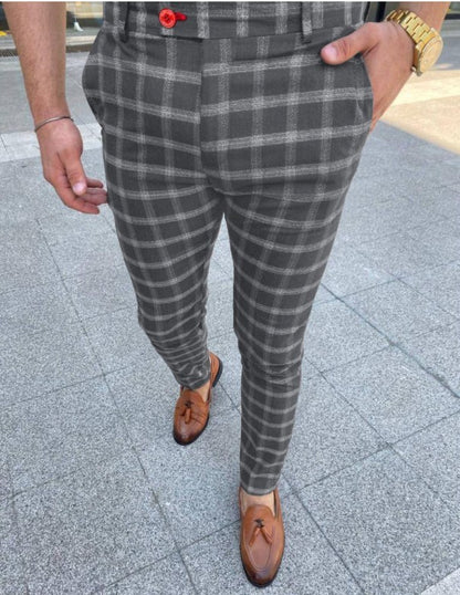 Men's Business Checkered Casual Pants