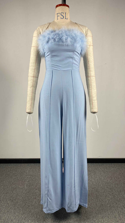 Feather Jumpsuit Casual