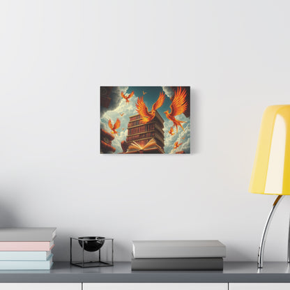 Phoenix in Flight Matte Canvas Print, Wall Art for Book Lovers, Literary Gifts, Home Decor, Fall Decorations