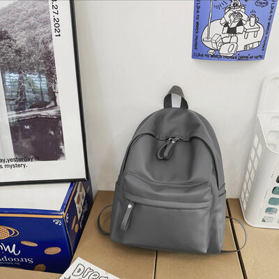Stylish PU Leather Zip Backpack for Everyday Use - Munsieur