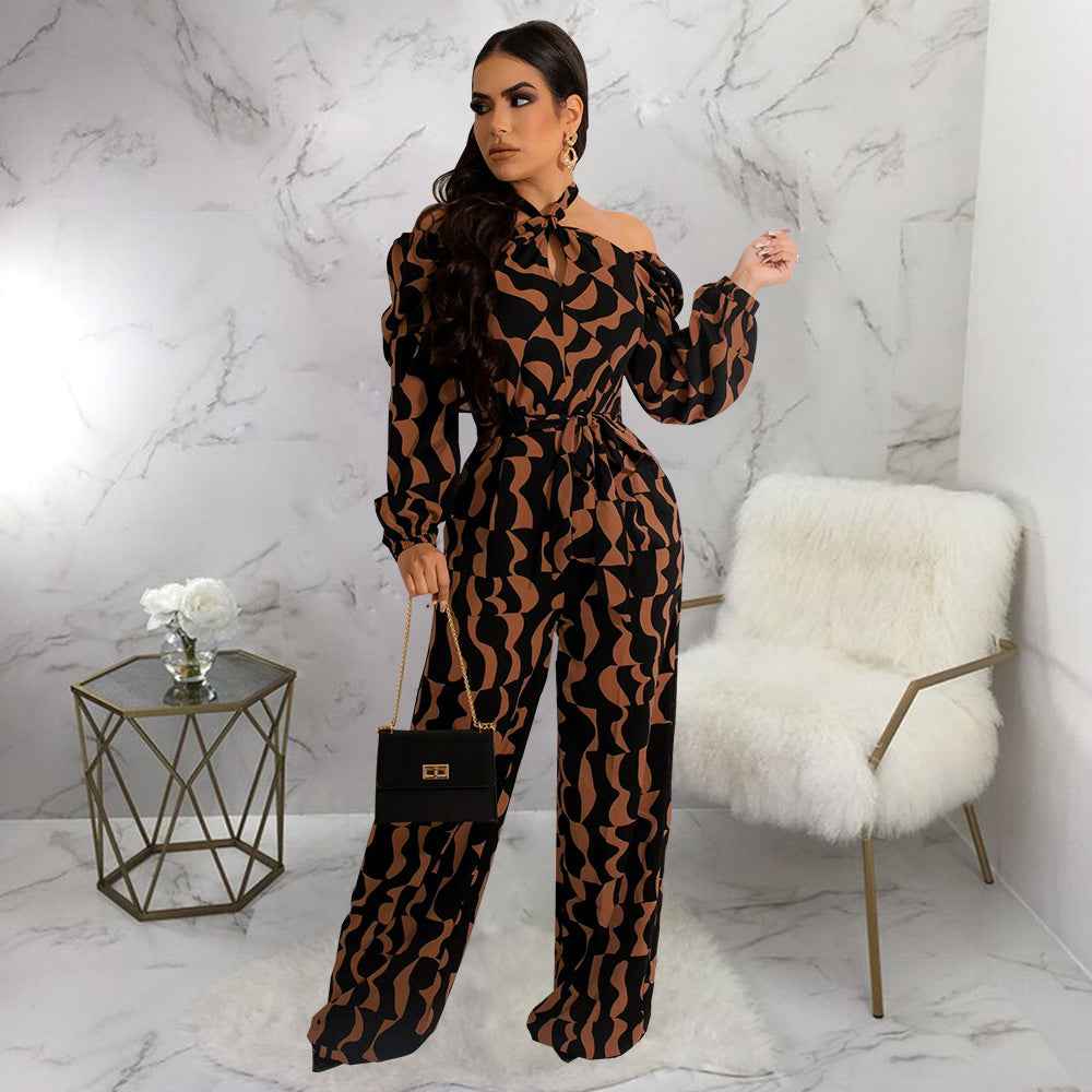 Long Sleeve Halter Jumpsuit