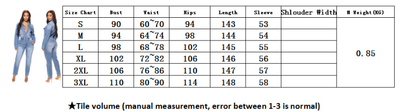 Women's Slim Elastic Band Washed Denim Jumpsuit