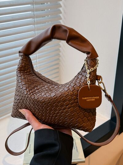 PU Leather Woven Crossbody Bag - Munsieur