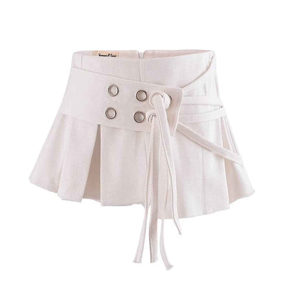 Pleated Skirt Summer Pleated Anti-Exposure A- line Skirt
