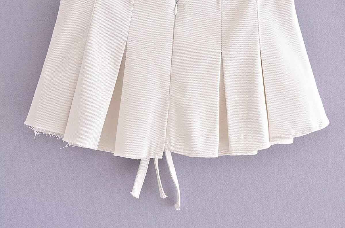 Pleated Skirt Summer Pleated Anti-Exposure A- line Skirt
