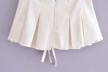 Pleated Skirt Summer Pleated Anti-Exposure A- line Skirt