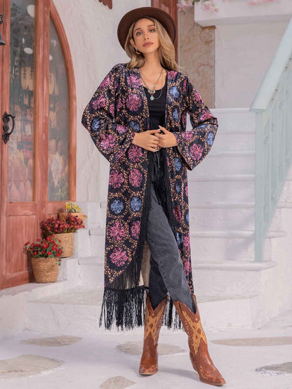 Women's Kimono Jacket with Tassels