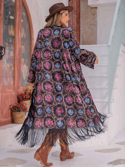 Women's Kimono Jacket with Tassels