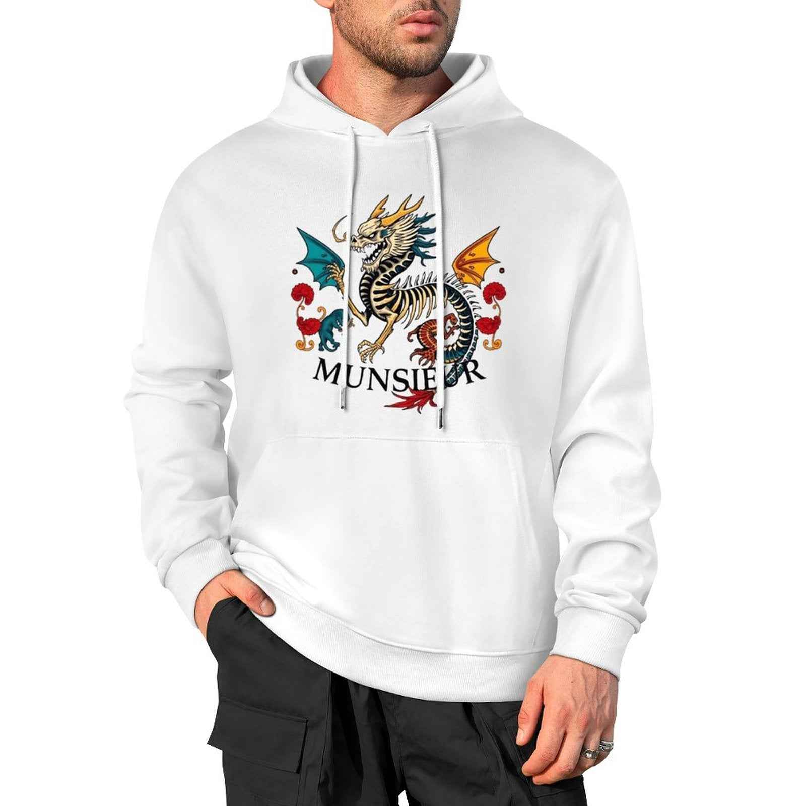 Munsieur Inferno Crest: Dragon Hoodie for Men - Munsieur