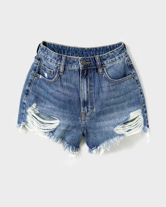 Ripped Denim Bottoms Handmade Worn Tassel