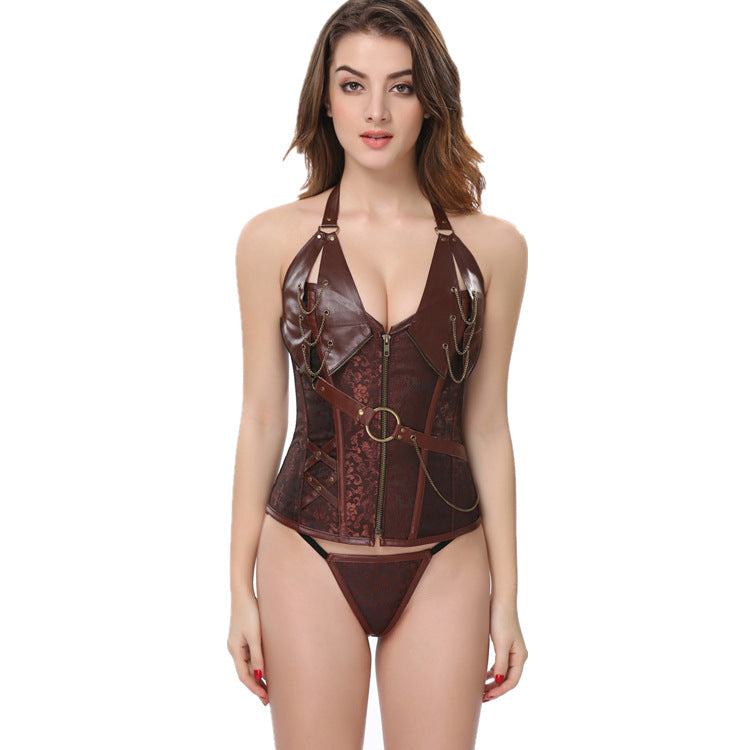 Sleeveless Corset Halter T-shirt