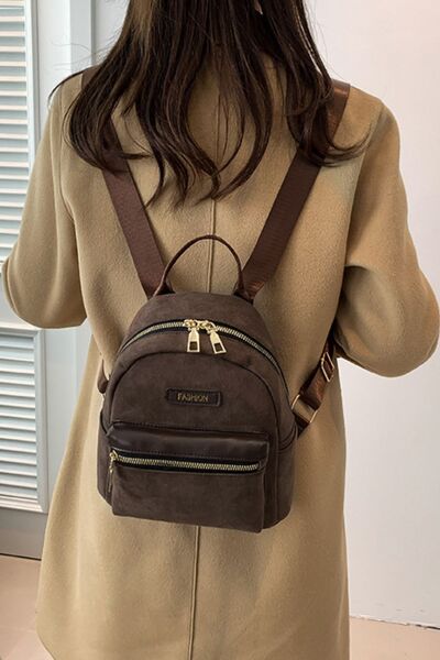 Chic Suede Adjustable Strap Backpack for Everyday Use - Munsieur
