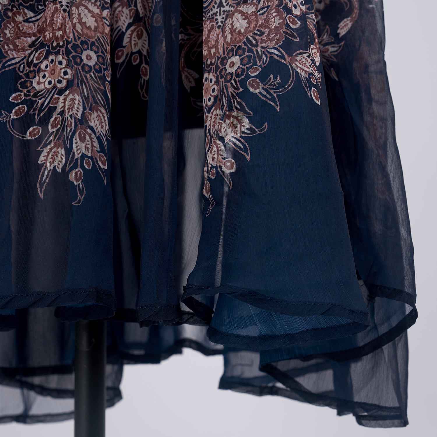 Light Luxury Elegant Retro Printed Long Sleeve Scarf Elegant Dress Two Piece