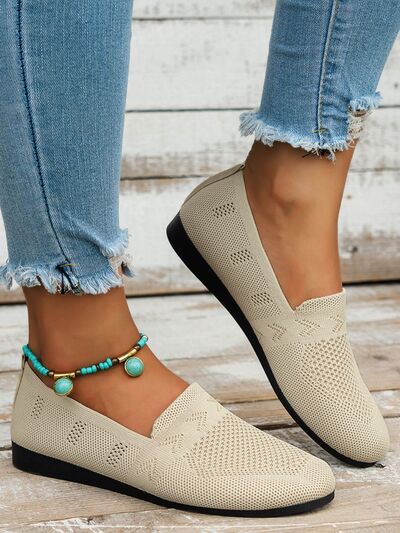 Mesh Round Toe Flat Slip-Ons - Munsieur