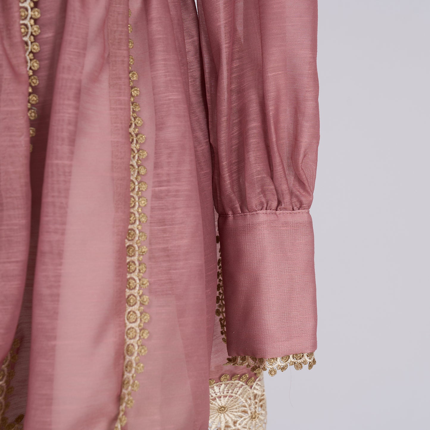 Gold Threaded Heavy Weight Lace Blouse And Half Skirt Set Two Piece