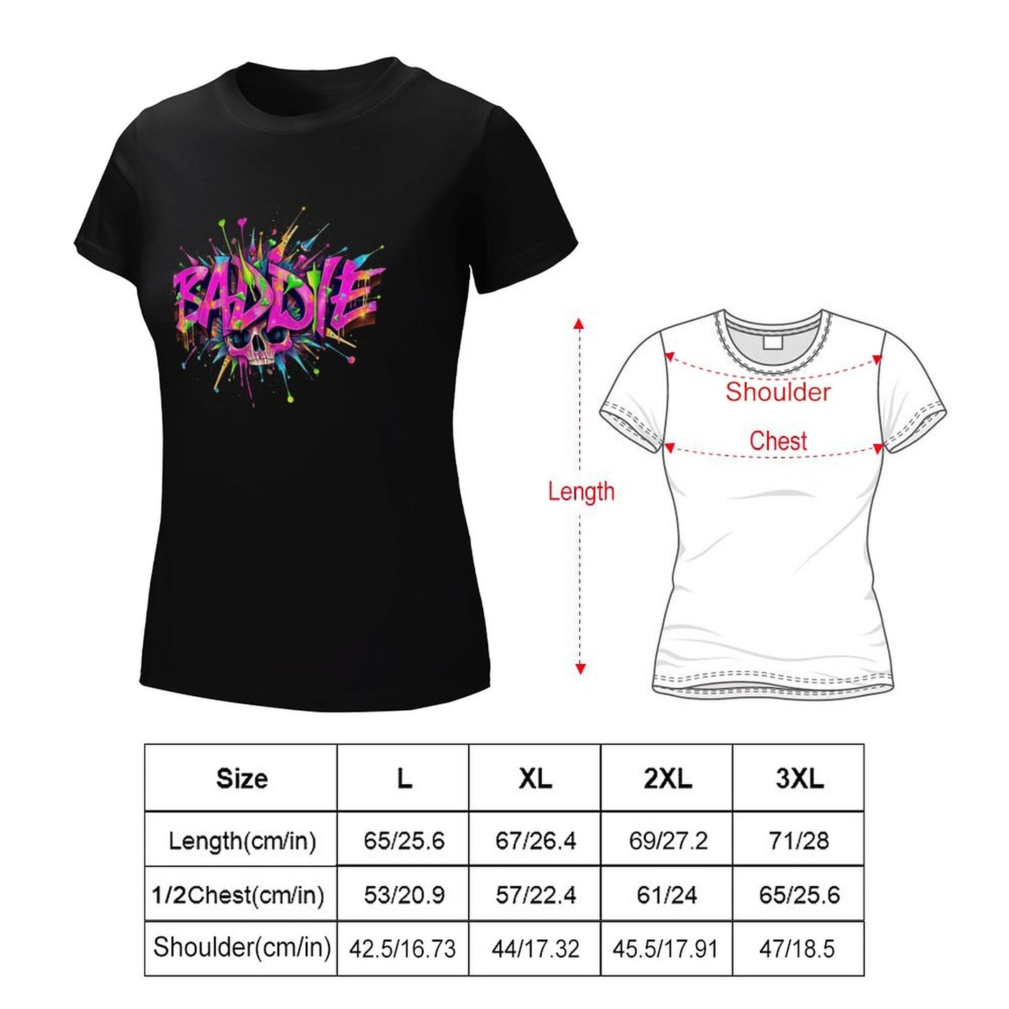 T-shirt for Women "Baddie" Streetwear Crown Co. 👑