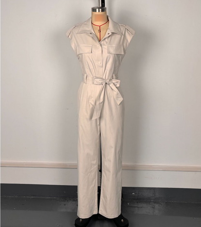 Jumpsuit Women's High Waist Sleeveless