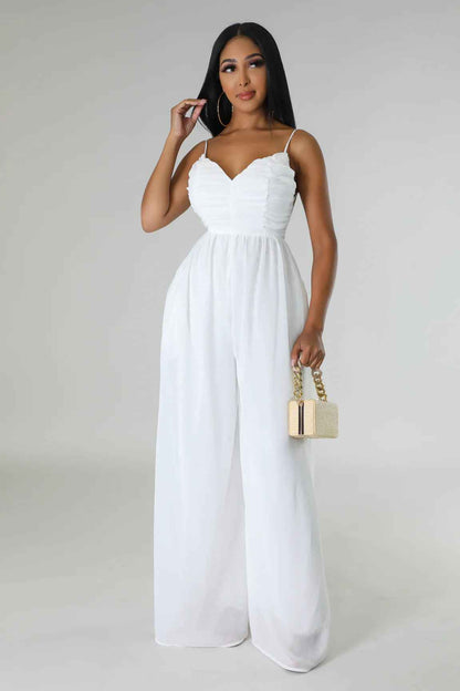 Summer Sling Backless Sexy Solid Color Women Jumpsuit Casual