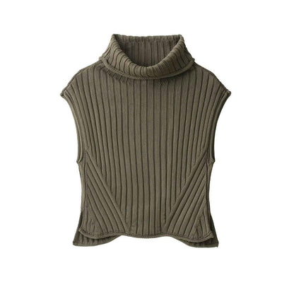 Turtleneck Knit Sweater Vest