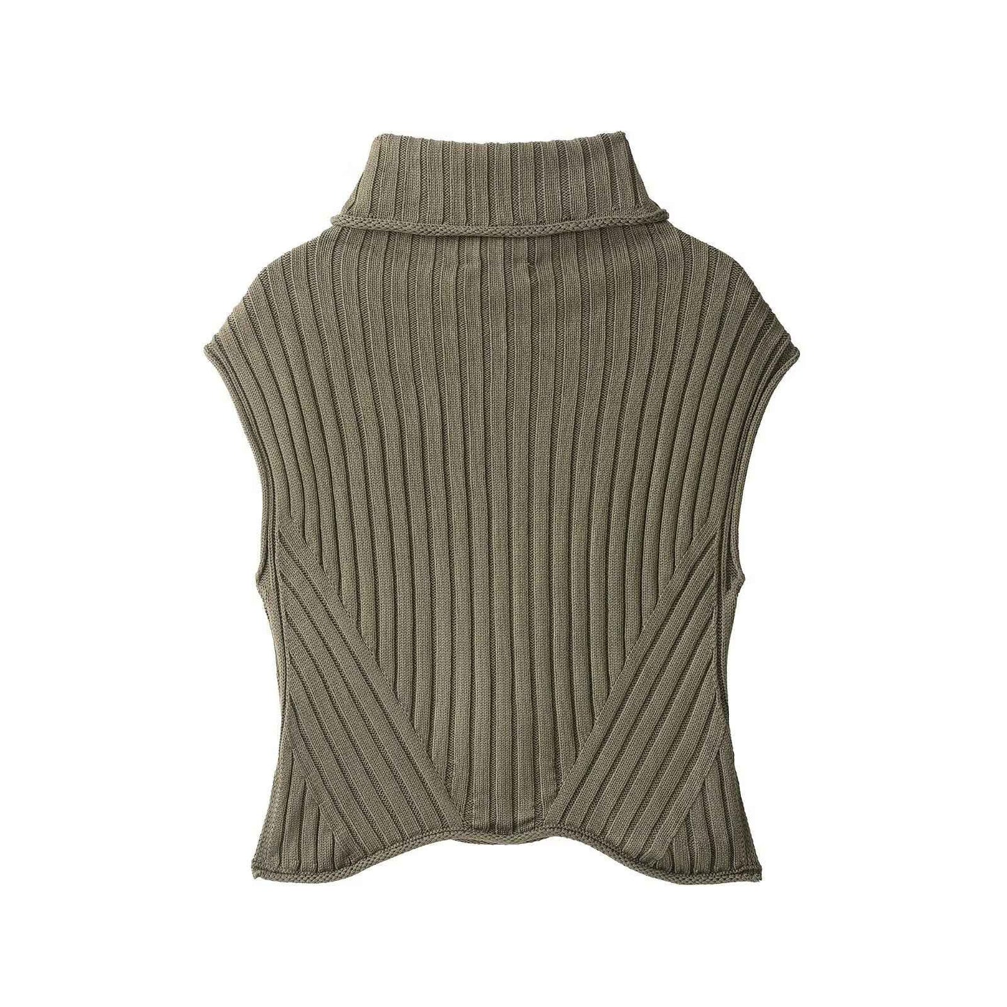 Turtleneck Knit Sweater Vest