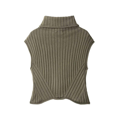 Turtleneck Knit Sweater Vest