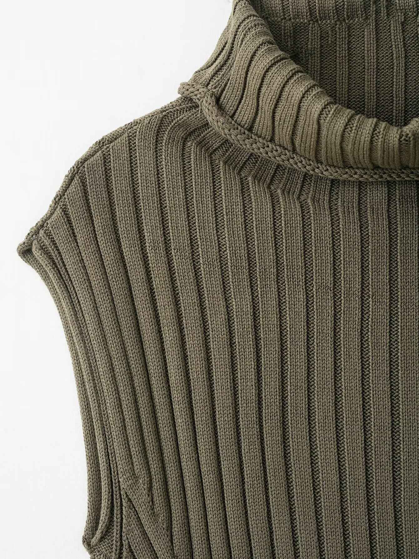 Turtleneck Knit Sweater Vest