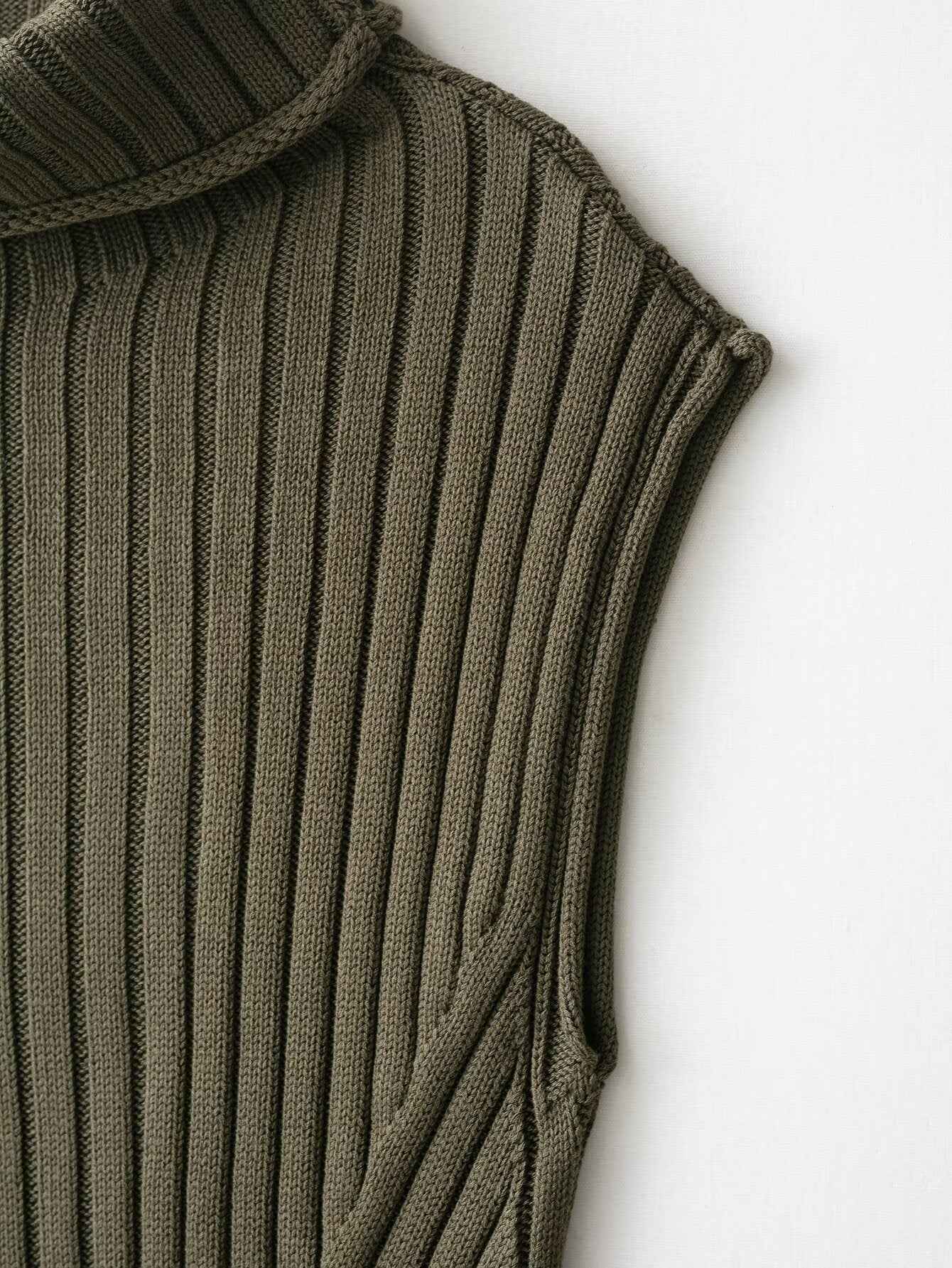 Turtleneck Knit Sweater Vest