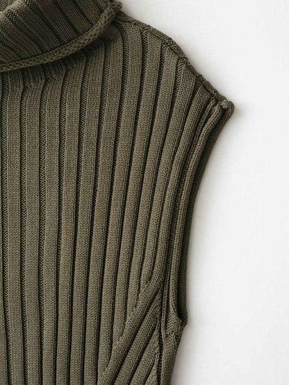 Turtleneck Knit Sweater Vest