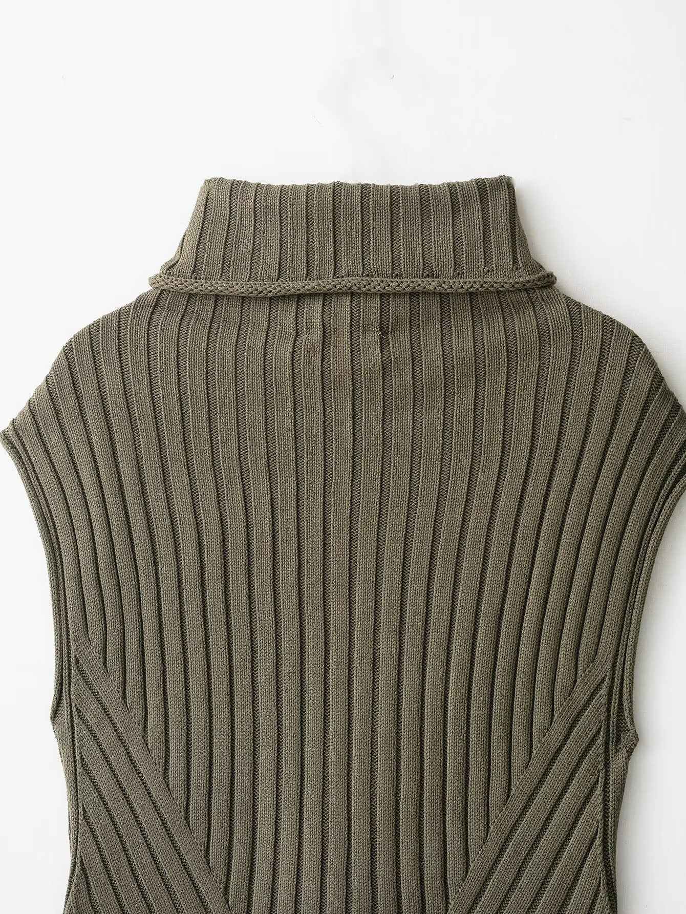 Turtleneck Knit Sweater Vest