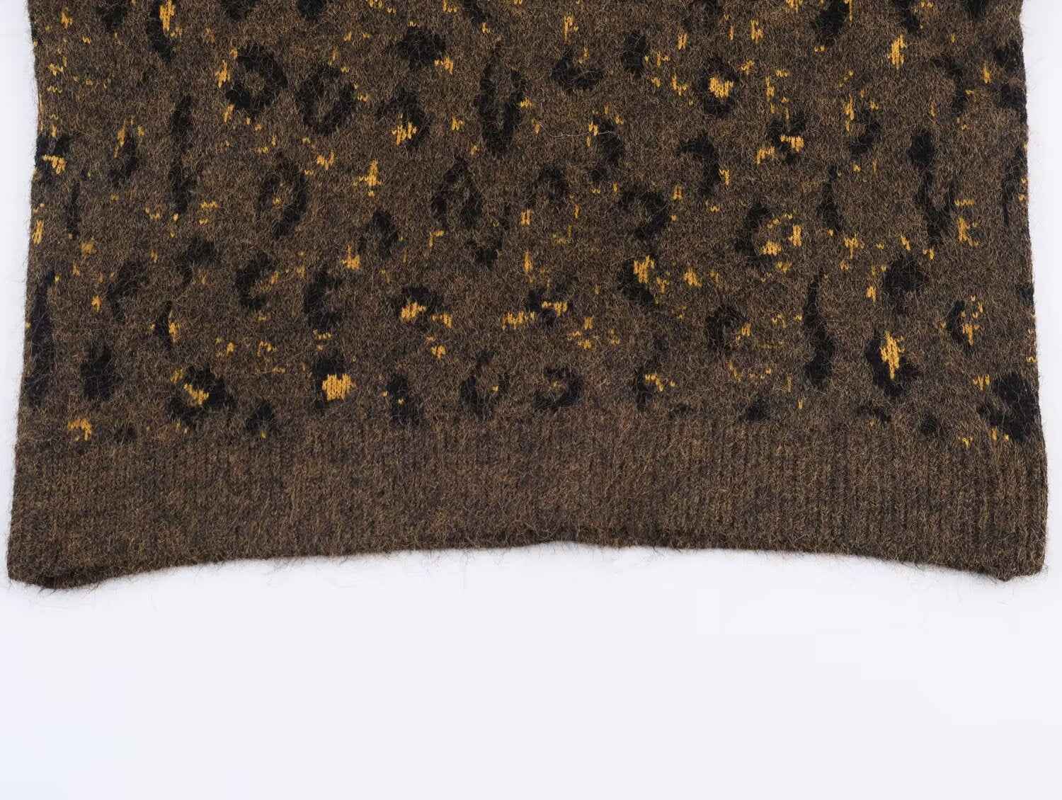 Casual Lace Leopard Print Pullover Sweater