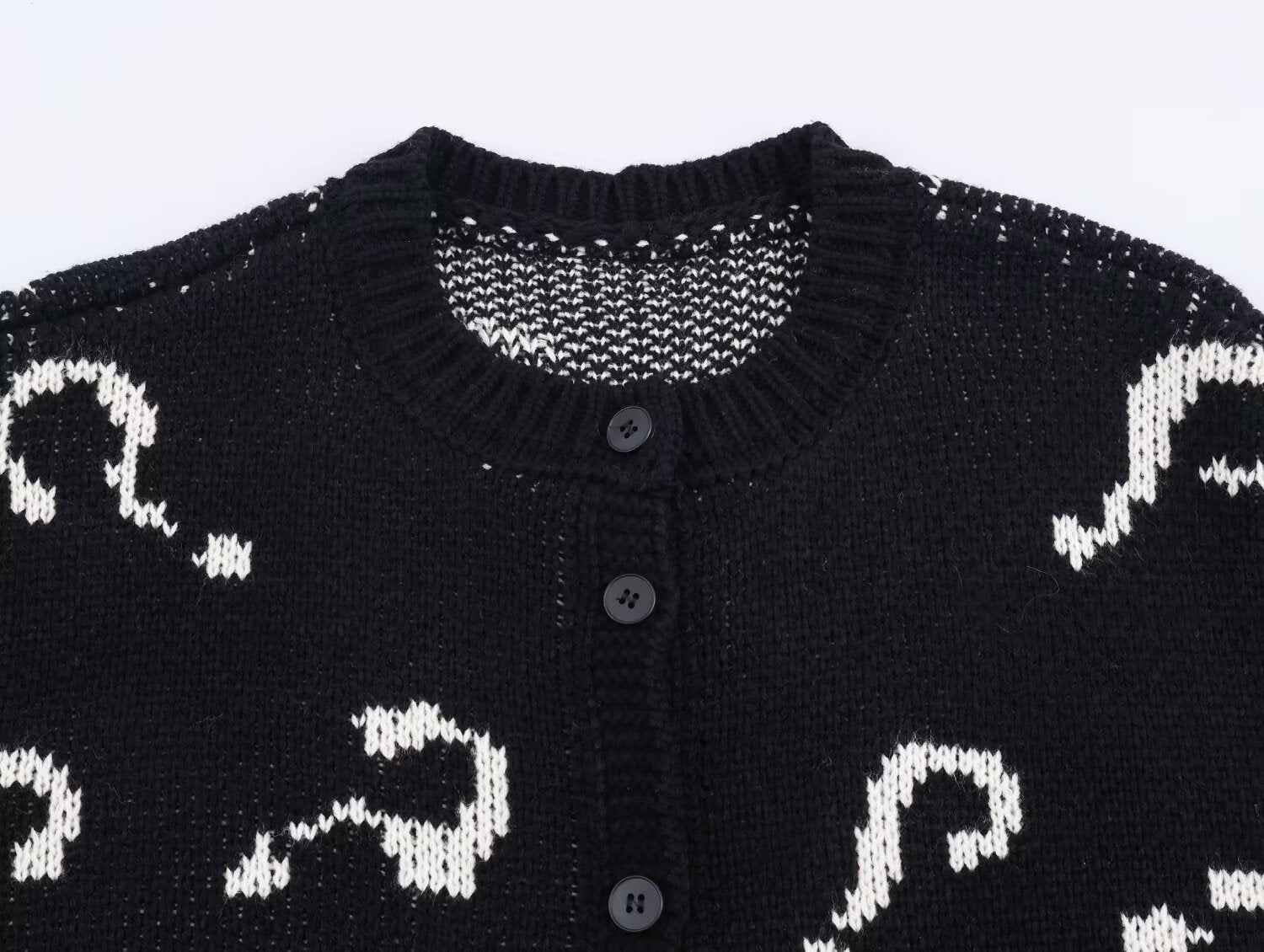 Question Mark Jacquard Knitted Sweater
