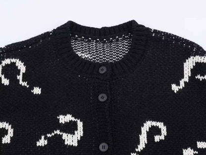 Question Mark Jacquard Knitted Sweater
