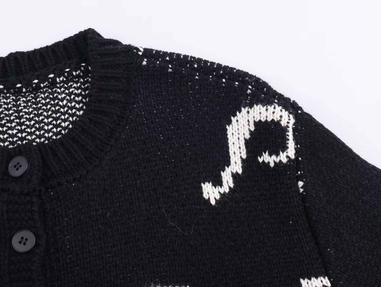Question Mark Jacquard Knitted Sweater