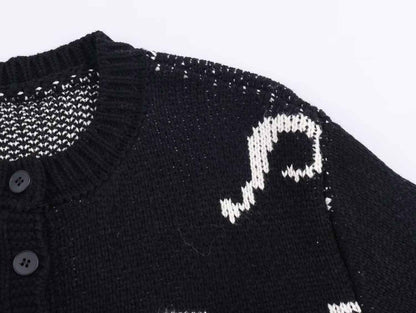 Question Mark Jacquard Knitted Sweater