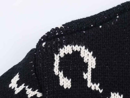 Question Mark Jacquard Knitted Sweater
