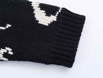 Question Mark Jacquard Knitted Sweater