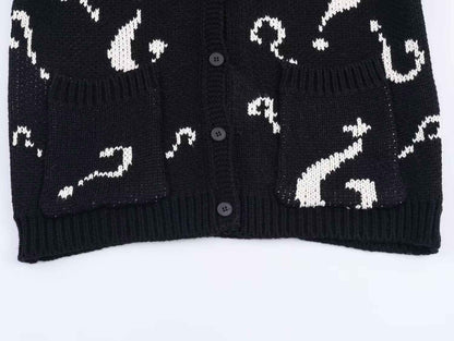 Question Mark Jacquard Knitted Sweater