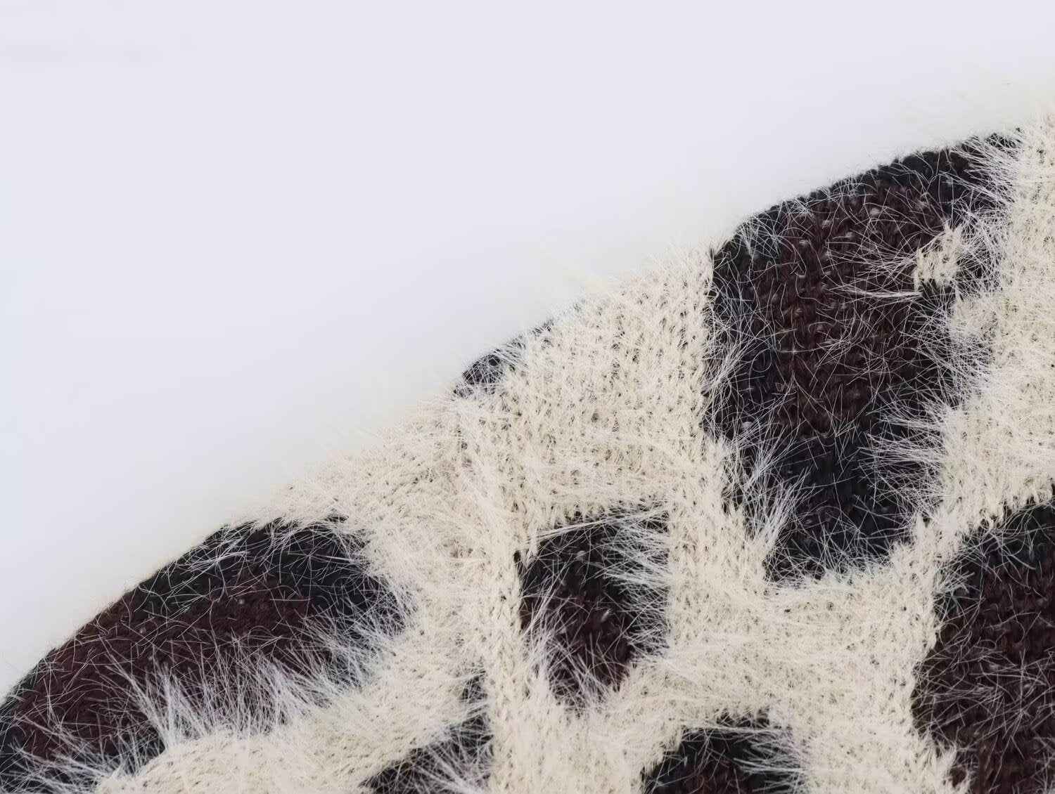 Leopard Jacquard Pullover Knitted Long Sleeve Sweater