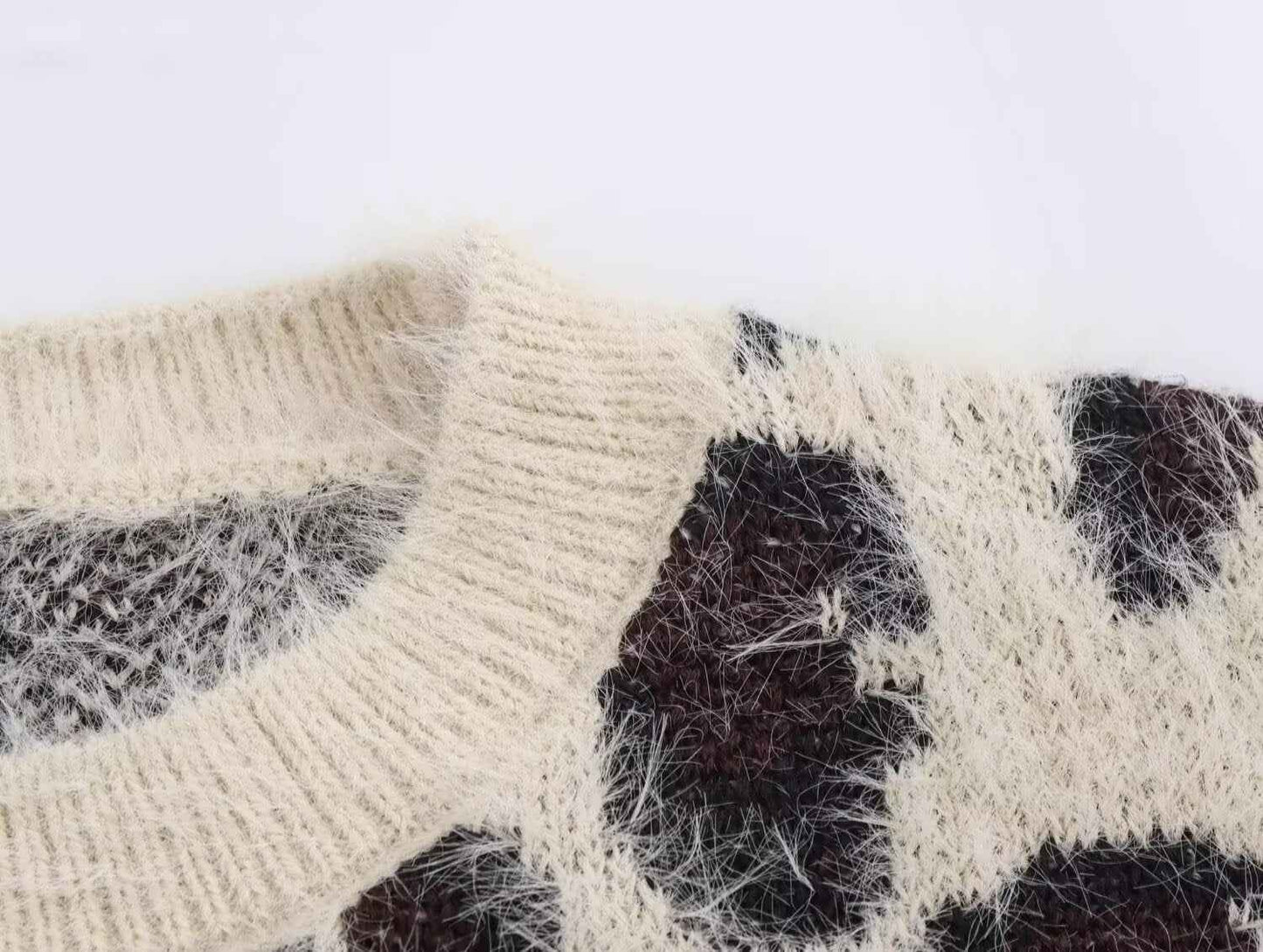 Leopard Jacquard Pullover Knitted Long Sleeve Sweater